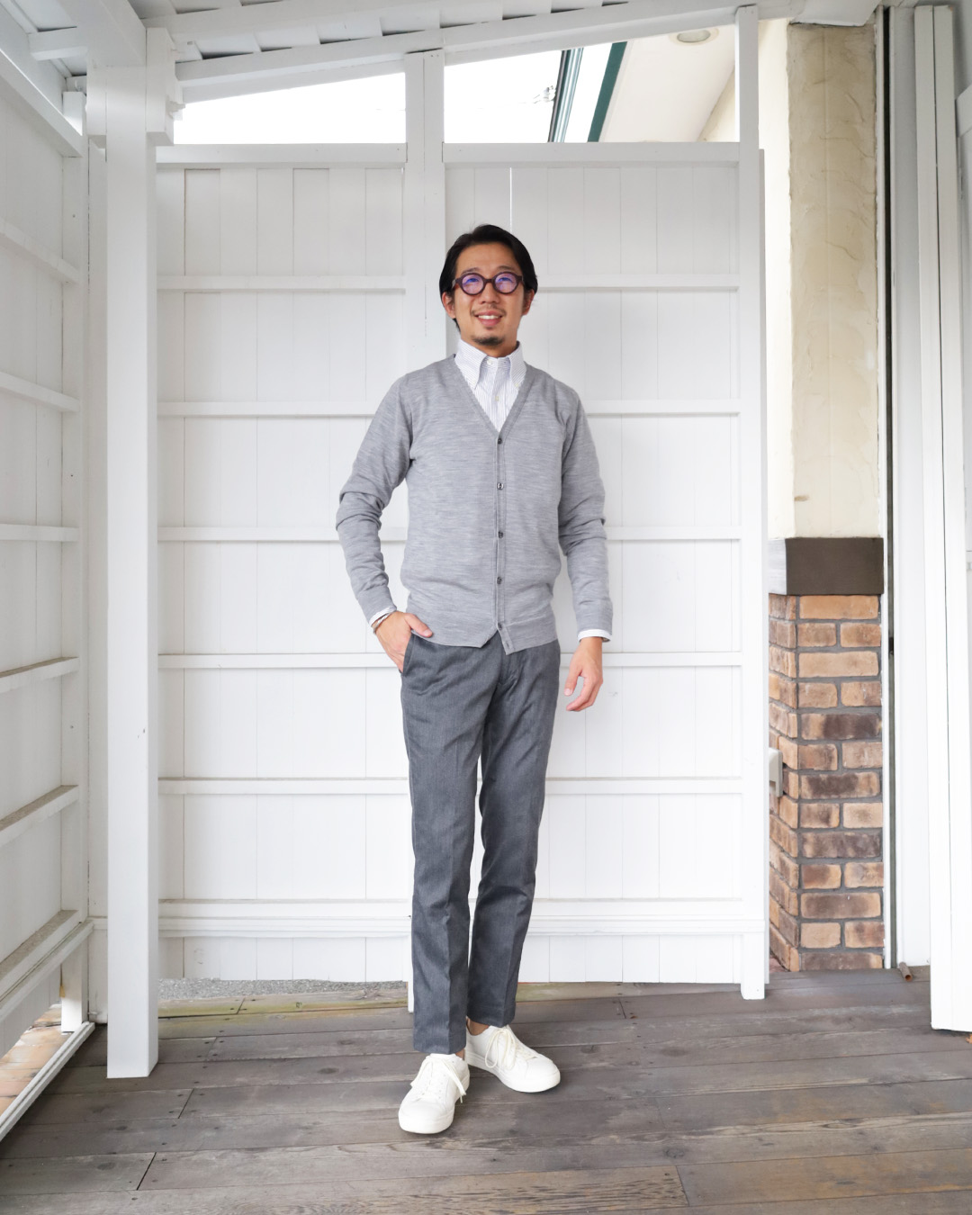 JOHN SMEDLEY(ジョンスメドレー) カーディガン サイズM レディース - グレー 長袖 1XL メンズファッション JOHN SMEDLEY ジョンスメドレー カーディガン