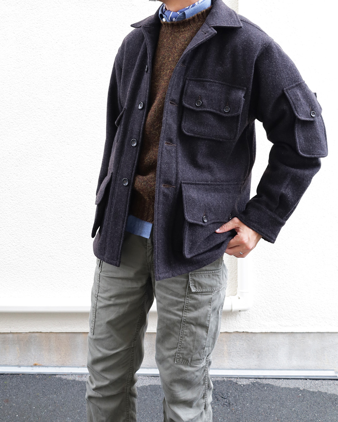 WORKERS W&G Jacket, Dark Brown Herringbone Tweed – by CITRON 