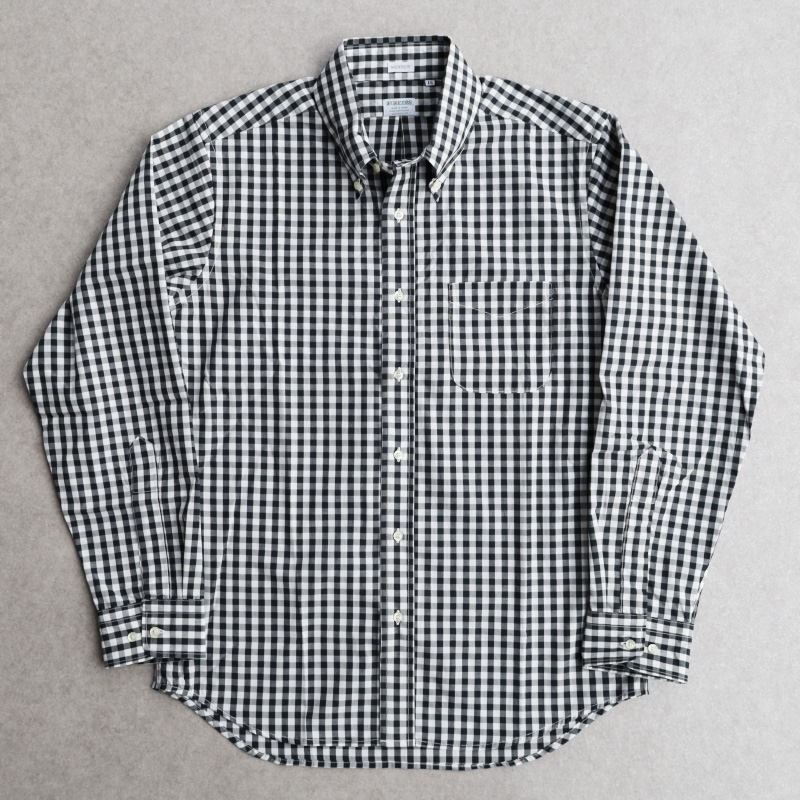 white and black gingham shirt