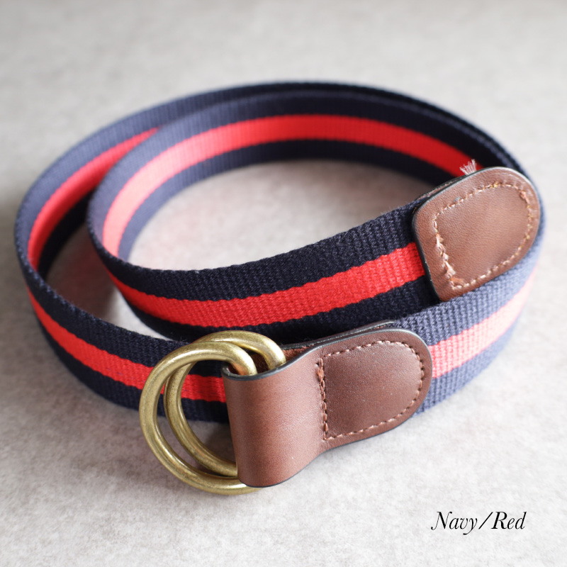 Red & Navy Lobster Motif D-Ring Belt - Barrons-Hunter