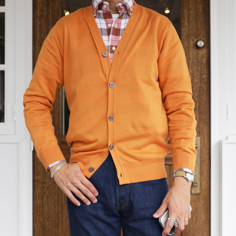JOHN SMEDLEY WYATT CARDIGAN Sea Island Cotton Mandarin – by CITRON  