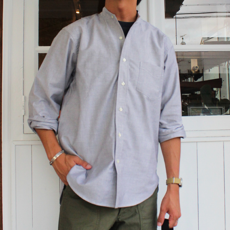 WORKERS Band Collar Shirt, Black Supima OX – by CITRON