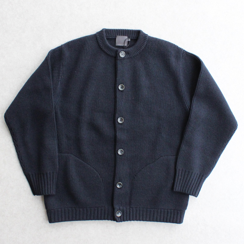 comm.arch. Hand Framed Crew Neck Cardigan Deep Ocean – by CITRON 