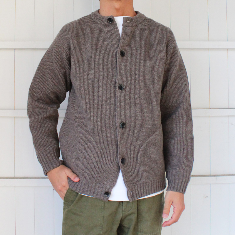 comm.arch. Hand Framed Crew Neck Cardigan Deep Ocean – by CITRON
