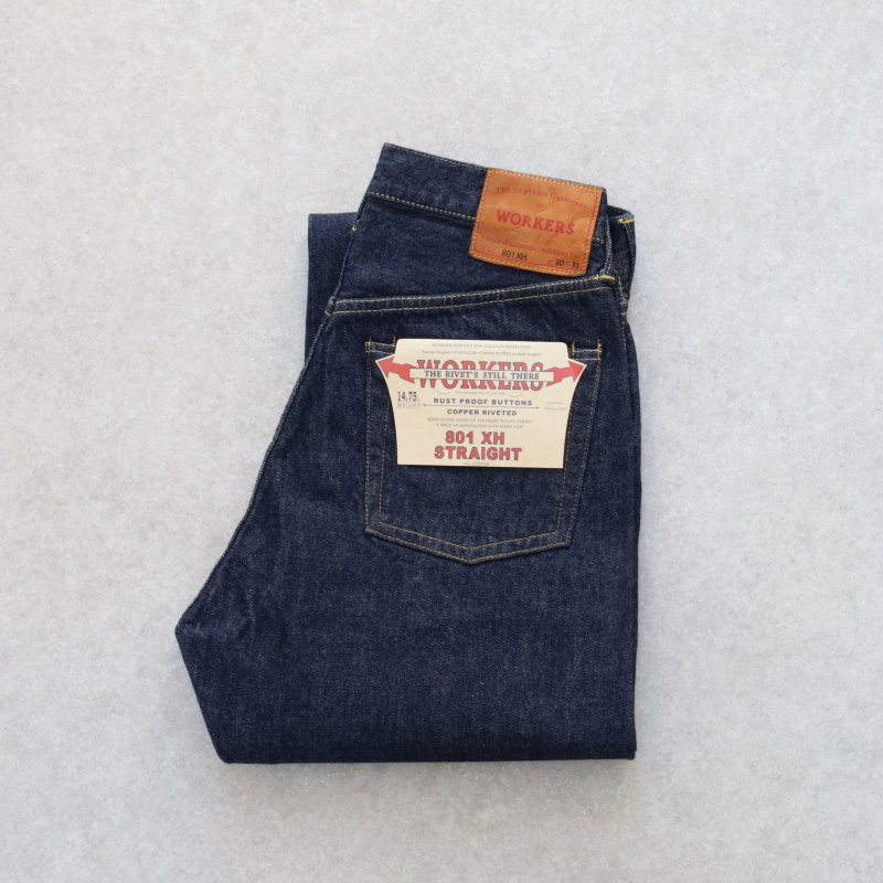 WORKERS Lot 801XH, Straight Jeans, 14.7 oz, Indigo Raw Denim 