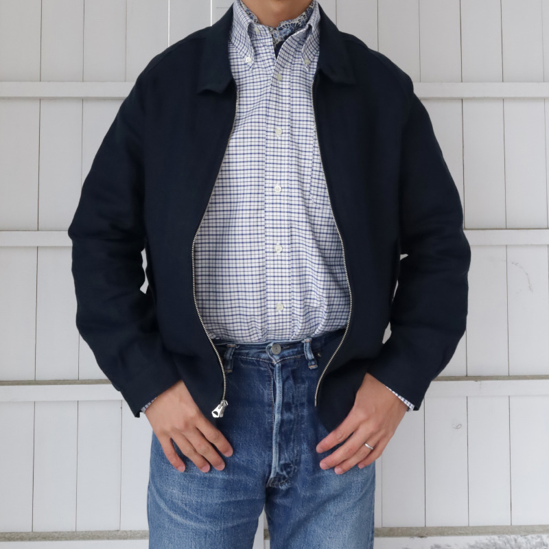 WORKERS Summer Harrington jacket, Navy Linen – by CITRON