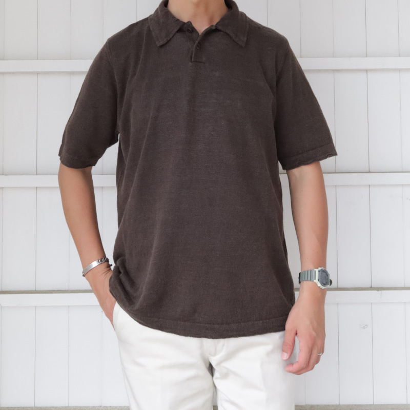 GRP 2 Buttons Polo S/S Linen Brown – by CITRON