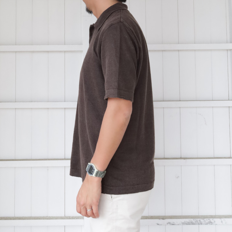 GRP 2 Buttons Polo S/S Linen Brown – by CITRON
