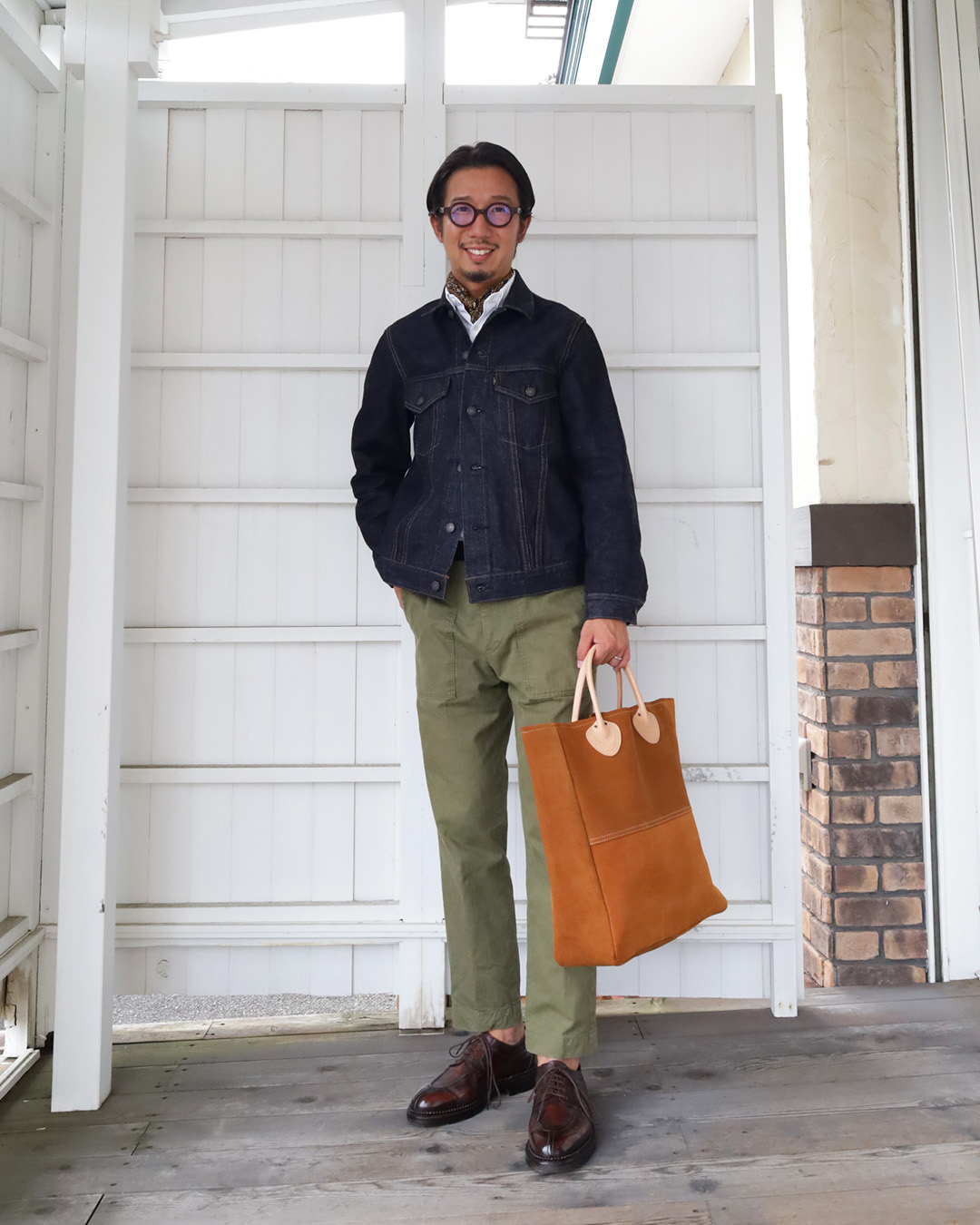 Bark Outsiders “OLD CARRY TOTE ” Suede×Natural – by CITRON