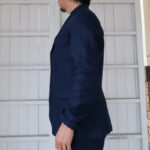 WORKERS IVY Blazer French Linen Herringbone, Navy – by CITRON